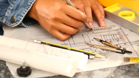 Tools and papers with sketches Stock Footage 150718085