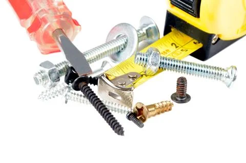 Tools and screws Stock Photos