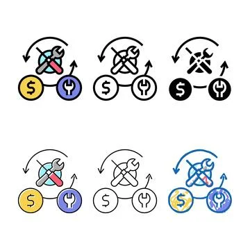 Tools and service range repair color icon vector Stock Illustration