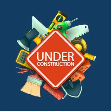 Tools and sign Stock Illustration