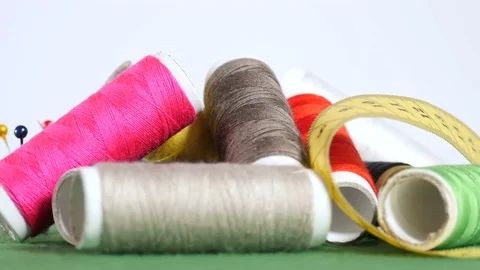 Tools and supplies for sewing Stock Footage 70748159