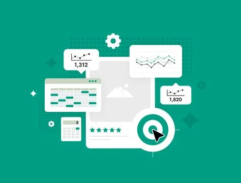 Tools and Visualizations for Data Analysis in the Field of Social Media Digital Illustrazione stock