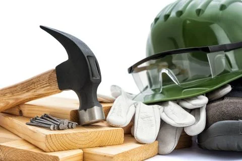 Tools and work equipment for carpenter. Carpentry. Foto stock
