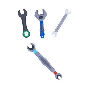 Tools and wrenches for repair and maintenance work Stock Illustration