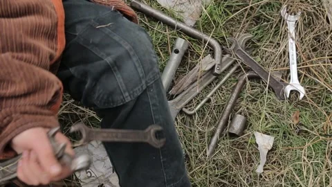 Tools are on the ground 1 Stock Footage 322072479