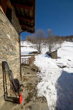 Tools for back country skiing Stock Photos