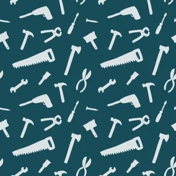 Tools background - seamless texture. DIY and woodworking tools vector. Illustrazione stock