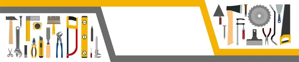 Tools background vector. Isolated on white. Instruments of a carpenter, joine Ilustración de archivo