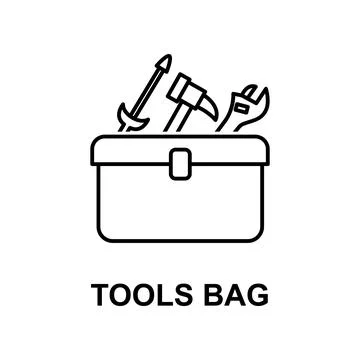 Tools bag icon. Element of car repair for mobile concept and web apps. Detailed Stock Illustration
