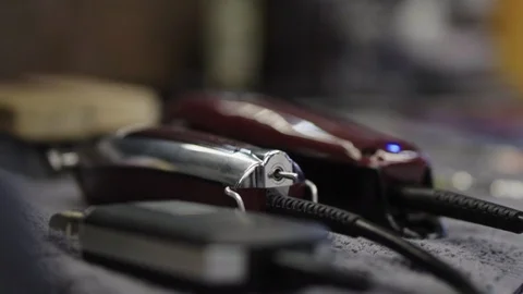 Tools in barbershop close-up Stock Footage 87397654