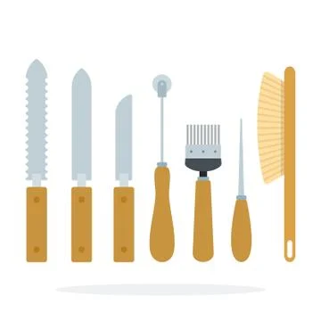Tools of the beekeeper vector flat material design isolated object on white Stock Illustration