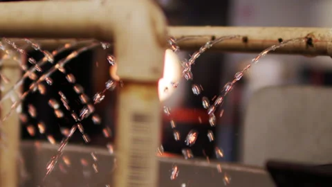 Tools being water cooled in a studio Stock Footage 138406782