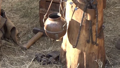 Tools of a blacksmith Video stock 80958297