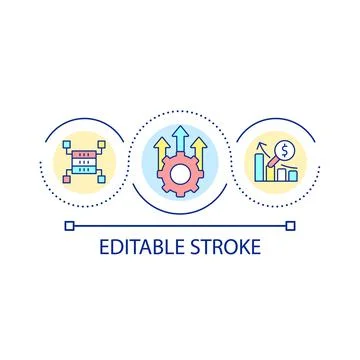 Tools to boost productivity loop concept icon Stockillustratie