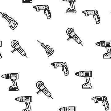 Tools For Building And Repair Vector Seamless Pattern Ilustración de archivo