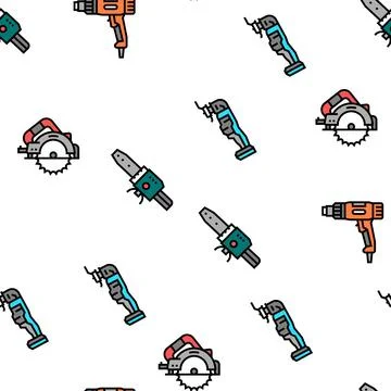 Tools For Building And Repair Vector Seamless Pattern 스톡 일러스트