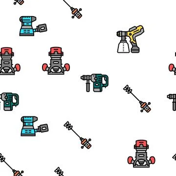 Tools For Building And Repair Vector Seamless Pattern Stock Illustration