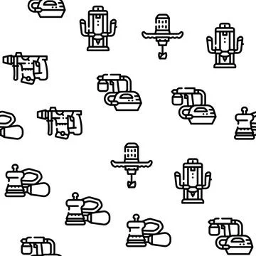 Tools For Building Vector Seamless Pattern Stock Illustration
