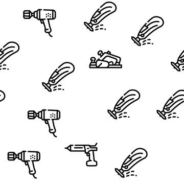 Tools For Building Vector Seamless Pattern Illustrazione stock