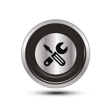 Tools button aluminum Stock Illustration