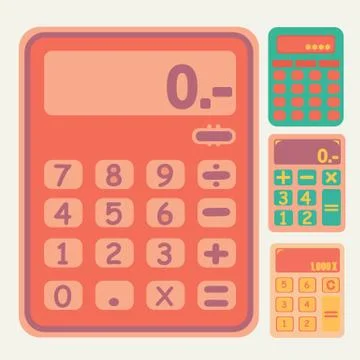 Tools calculator icons set Stock Illustration
