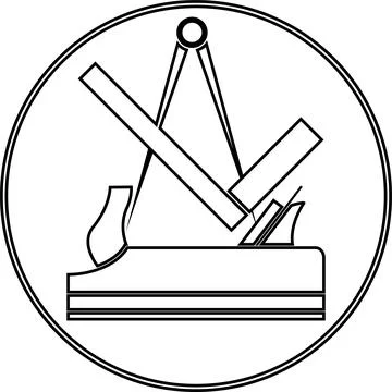 Tools, carpenter, joiner, cabinetmaker, logo, icon Stock Illustration