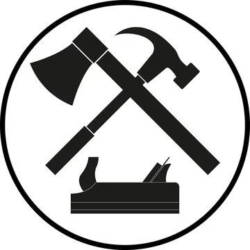 Tools, carpenter, joiner, cabinetmaker, logo, icon Illustrazione stock