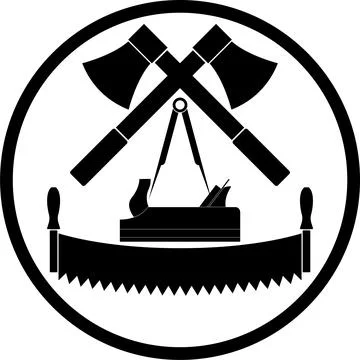 Tools, carpenter, joiner, cabinetmaker, logo, icon Stock Illustration