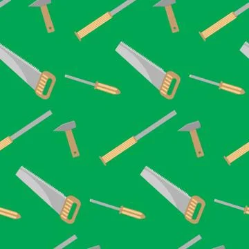 Tools for carpentry seamless pattern Stock Illustration