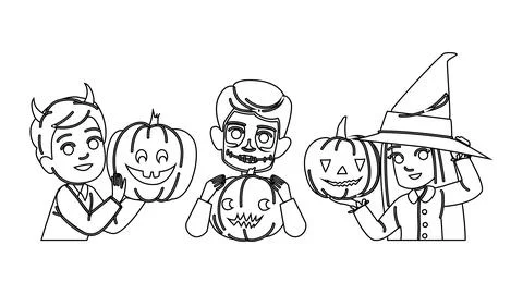 Tools carving pumpkin kid vector Stock Illustration