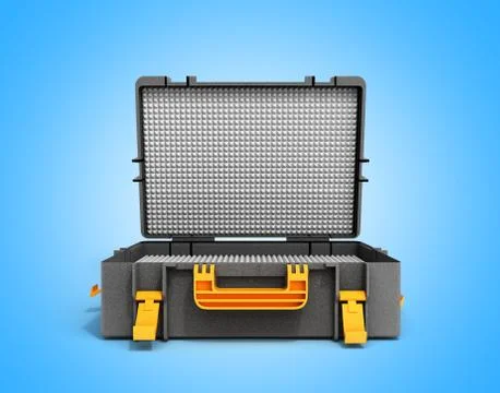 Tools case 3d render on blue background Stockillustratie