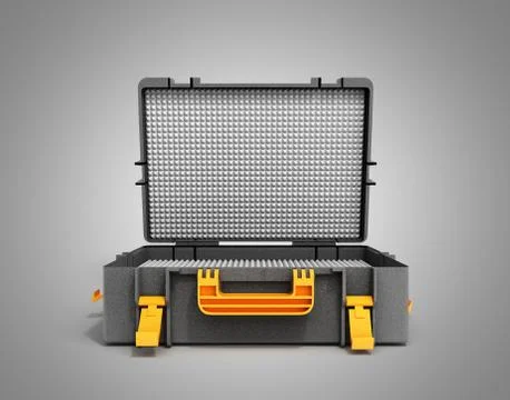 Tools case 3d render on grey background Stock Illustration
