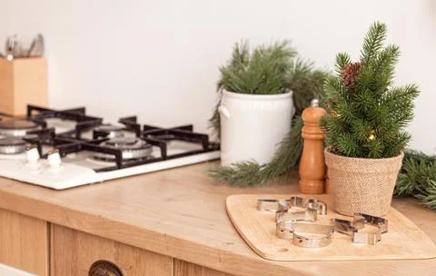 Tools for Christmas baking background Stock Photos