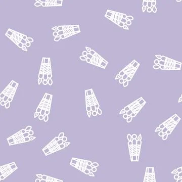 Tools for cleaning skin line vector seamless pattern Illustrazione stock