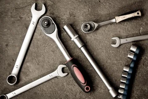 Tools closeup top shot Foto stock