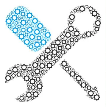 Tools Collage of Cogs Stock Illustration