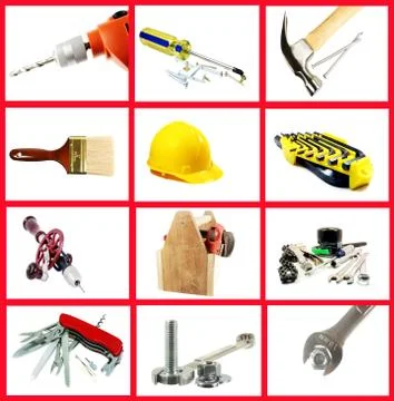 Tools Collage Stock Illustration