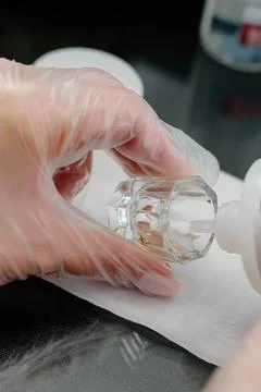 Tools for coloring and correction of eyebrows. Makeup artist stirs paint in.. Fotos de archivo