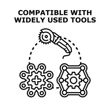 Tools compatibility and integration system concept Stock Illustration