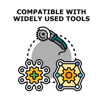 Tools compatibility and integration system concept Stock Illustration