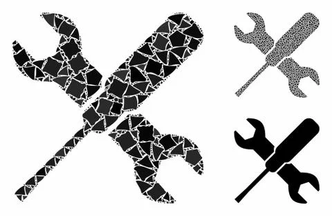 Tools Composition Icon of Inequal Elements Stock Illustration