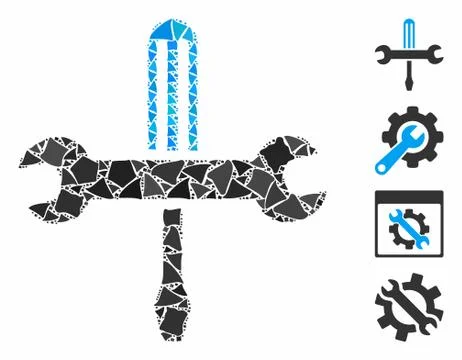 Tools Composition Icon of Rough Elements Stock Illustration