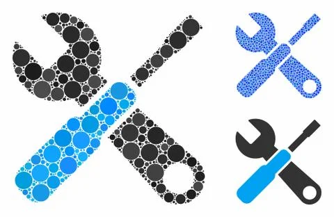 Tools Composition Icon of Spheric Items Stock Illustration