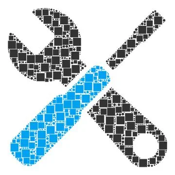 Tools Composition of Squares and Circles Stock Illustration