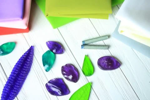 Tools for creating handmade flowers. Stock Photos