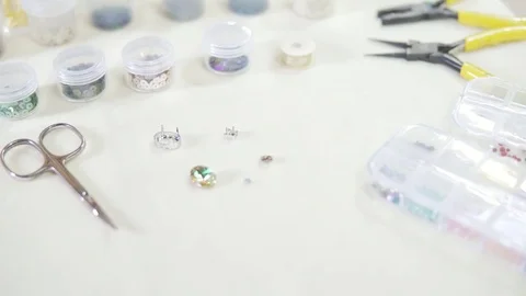 Tools for creating jewelry from beads Stock Footage 83521188