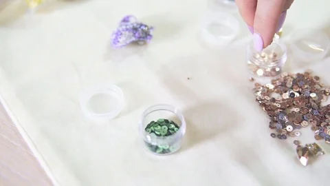 Tools for creating jewelry from beads Stock Footage 83521355
