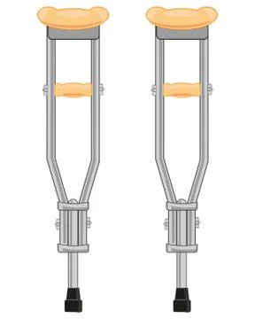 Tools crutch for walking Stock Illustration