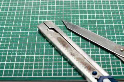 Tools on cutting mat Stock Photos