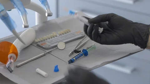 Tools Of Dentist Stock Footage 87860978